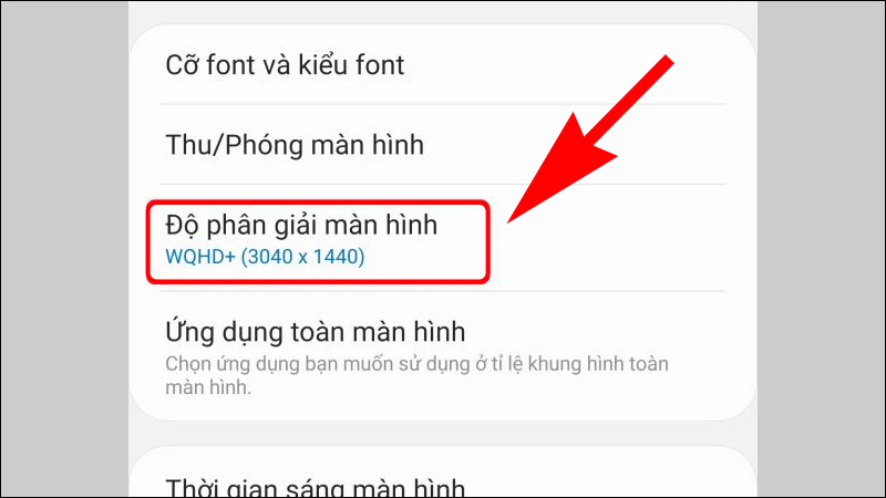 Tìm chọn thanh Độ phân giải màn hình để có lựa chọn phù hợp